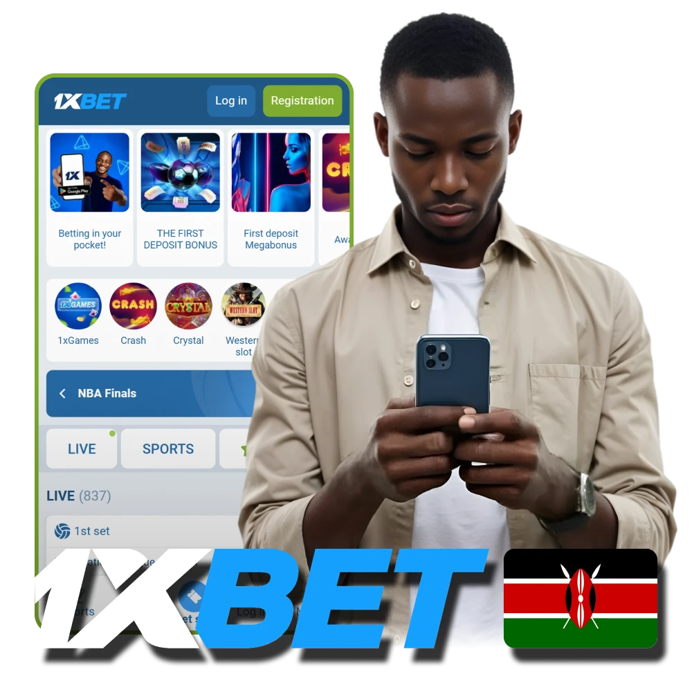 Download iOS or Android official app at 1xBet in Kenya.