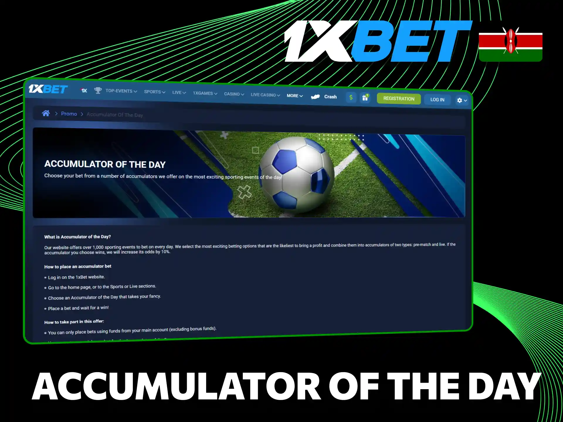 Boost winnings with 1xBet Accumulator of the Day.