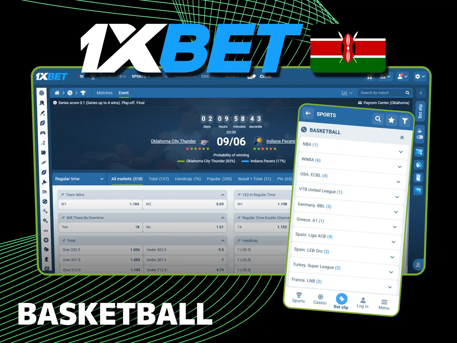 Win big with basketball point spreads on 1xBet betting website.
