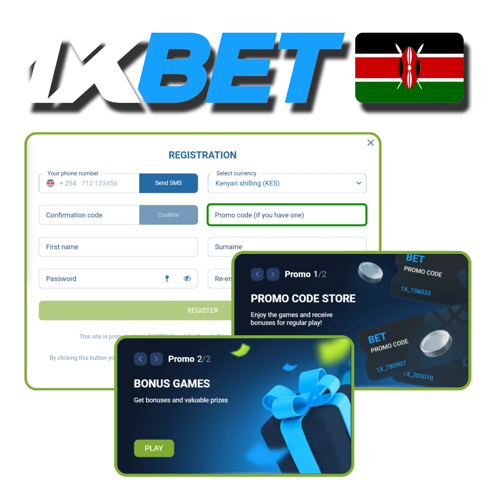Activate your promo code on official 1xBet website in Kenya.
