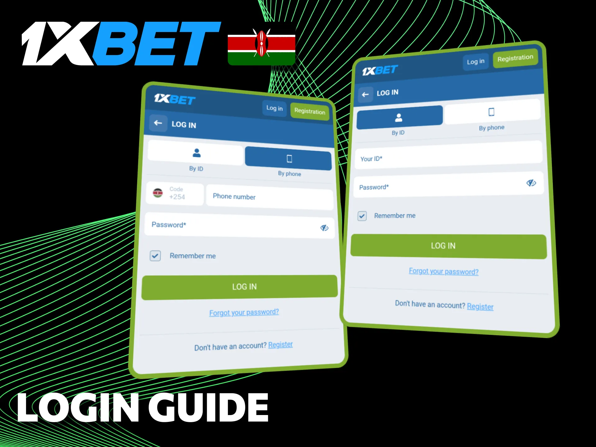 The login guide helps access the 1xBet app in Kenya.