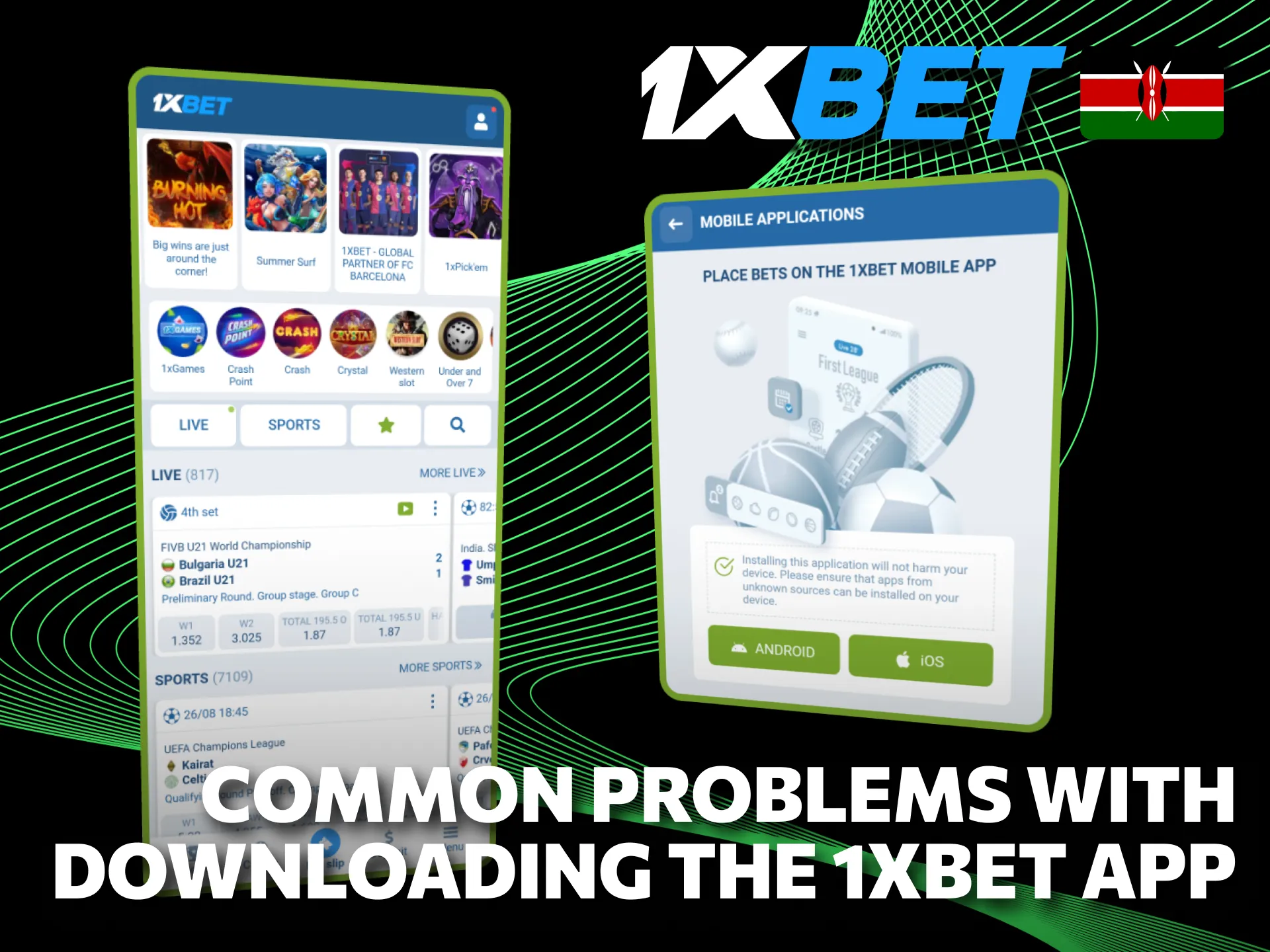 Common downloading problems are solved in the 1xBet app guide.