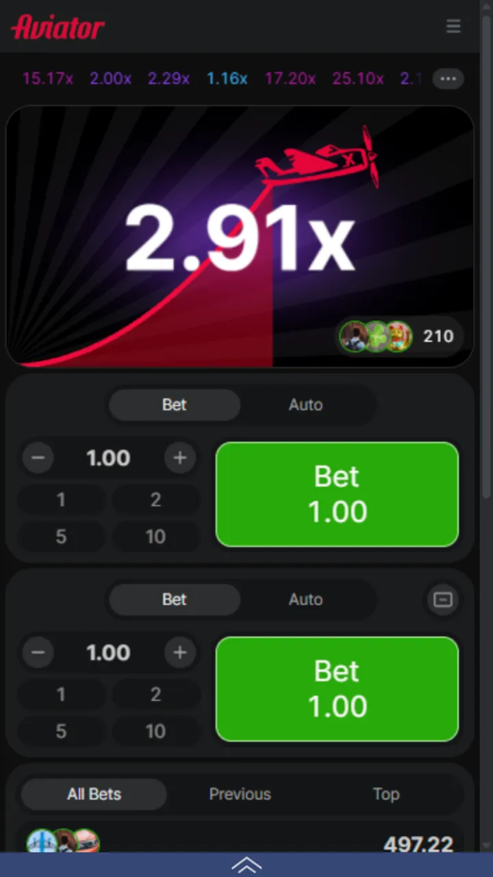 Kenya players can get lucky while playing 1xBet Aviator app.