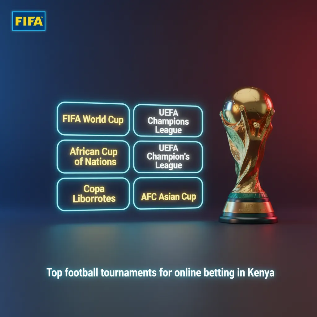 Kenya football betting graphic: World Cup, UCL, AFCON, FKF, EPL; markets on 1xbet with KES payments.